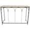 42.5" Black Arched Console Table with Zig Zag Patterned Top and Rattan Accents